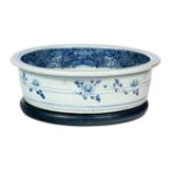 A Large Chinese Export Blue Canton Porcelain Basin