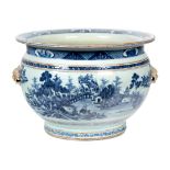 A Chinese Export Blue and White Porcelain Jardiniere
