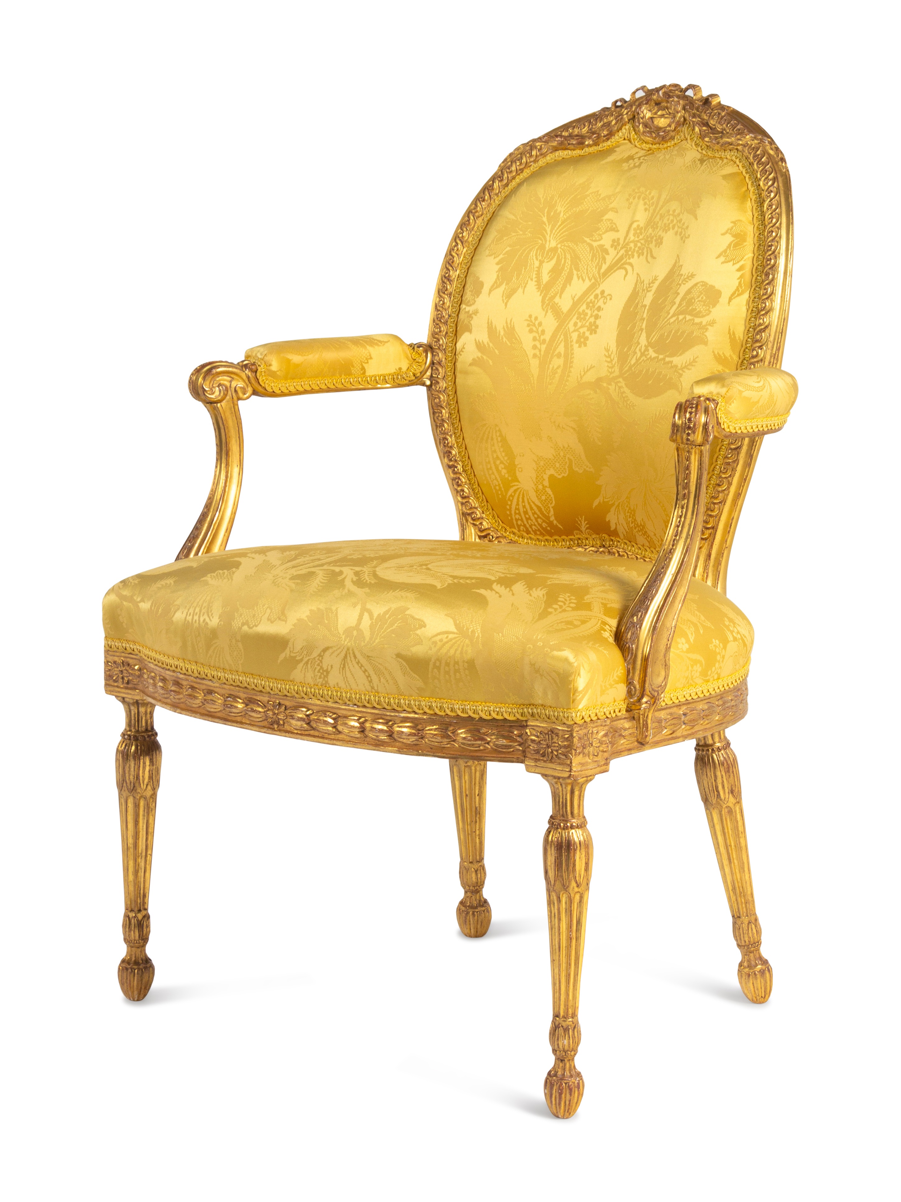 A Pair of George III Carved Giltwood Armchairs - Image 3 of 14