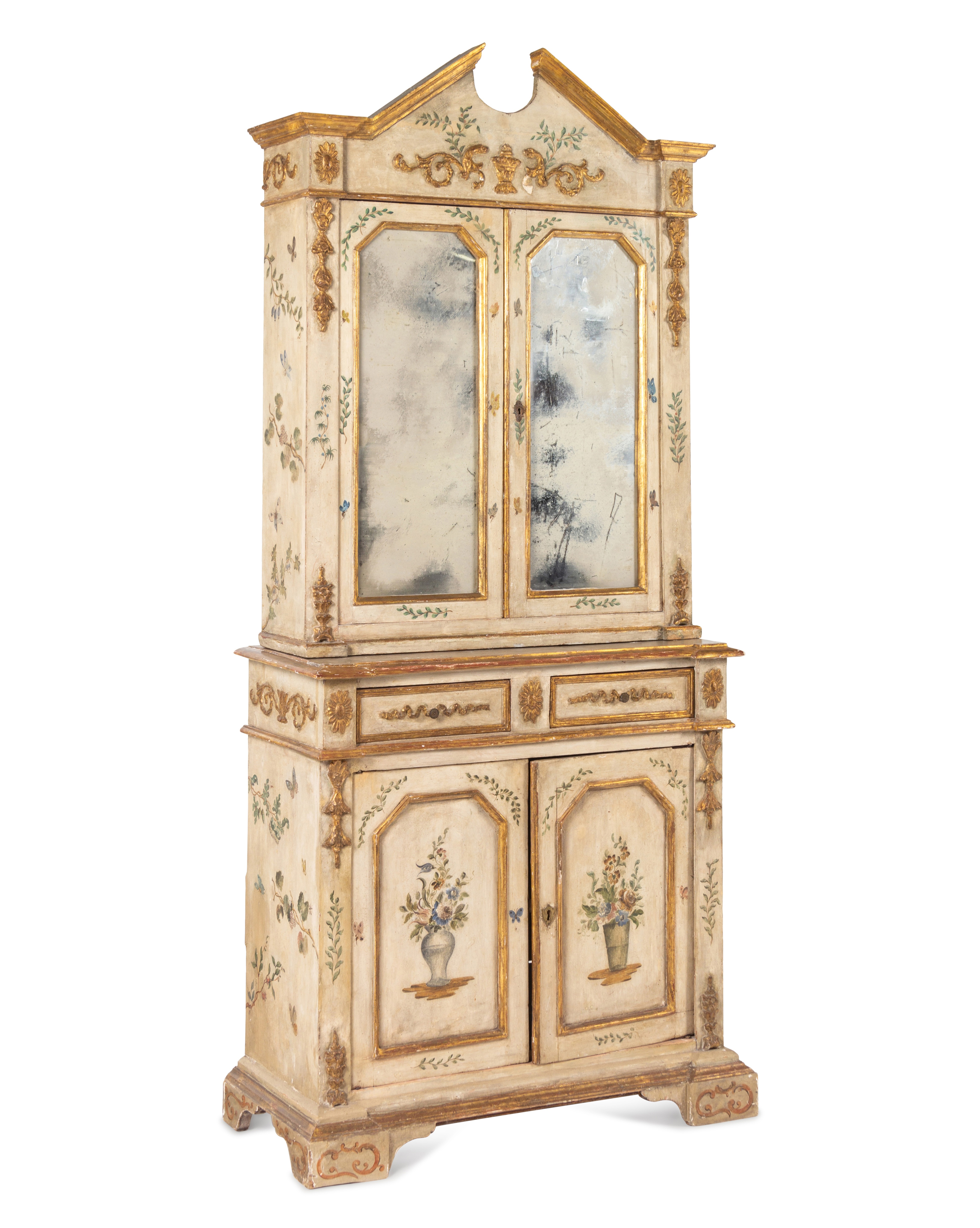 An Italian Polychrome and Cream-Painted and Parcel-Gilt Cabinet - Image 4 of 15
