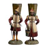 A Pair of French TÃ´le Peinte Figural Vases