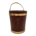 A George III Brass Mounted Mahogany Peat Bucket