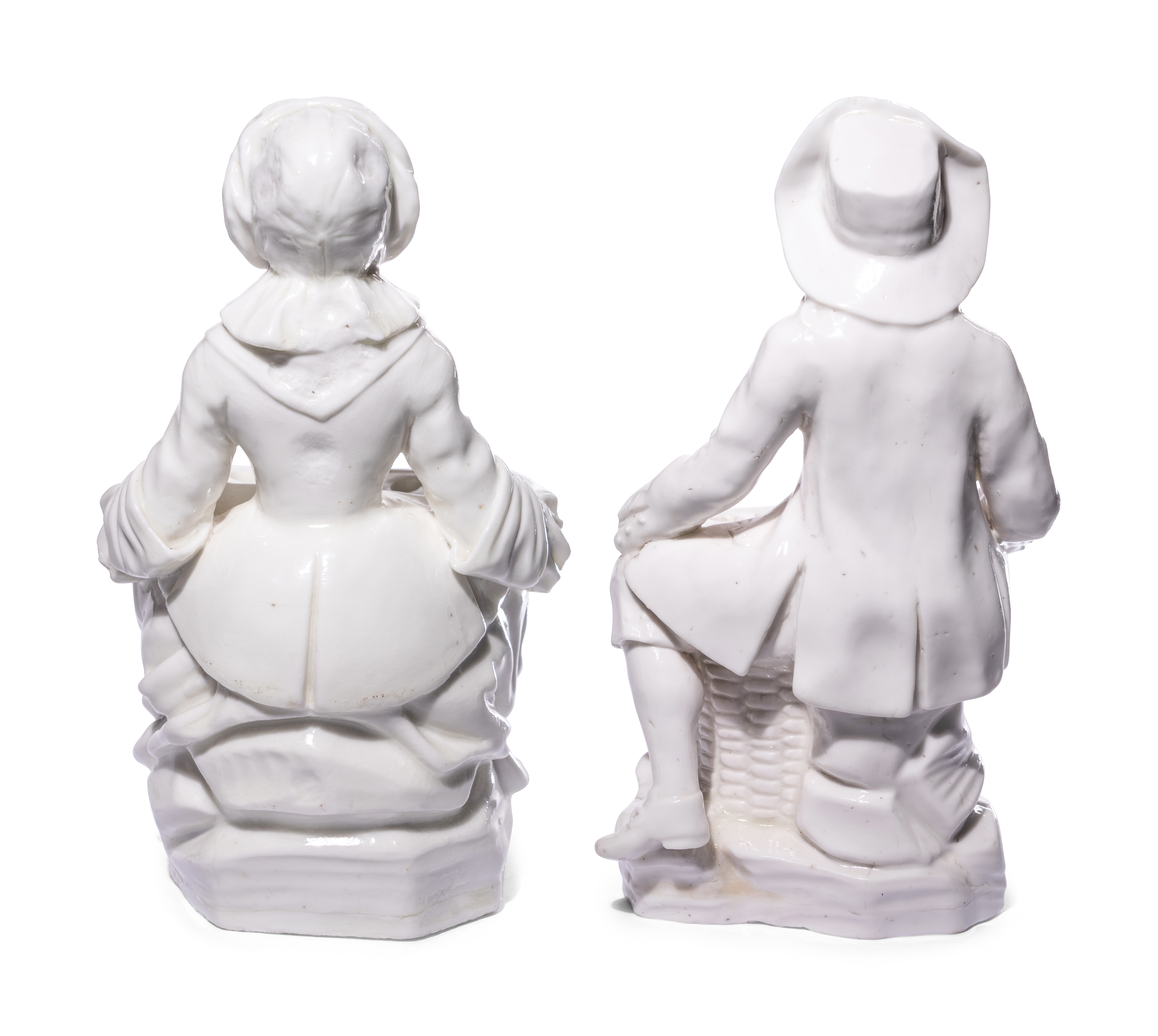 A Pair of French Soft-Paste Porcelain White Bouquetiere Figures - Image 8 of 27