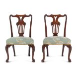 A Pair of George II Carved Mahogany Side Chairs