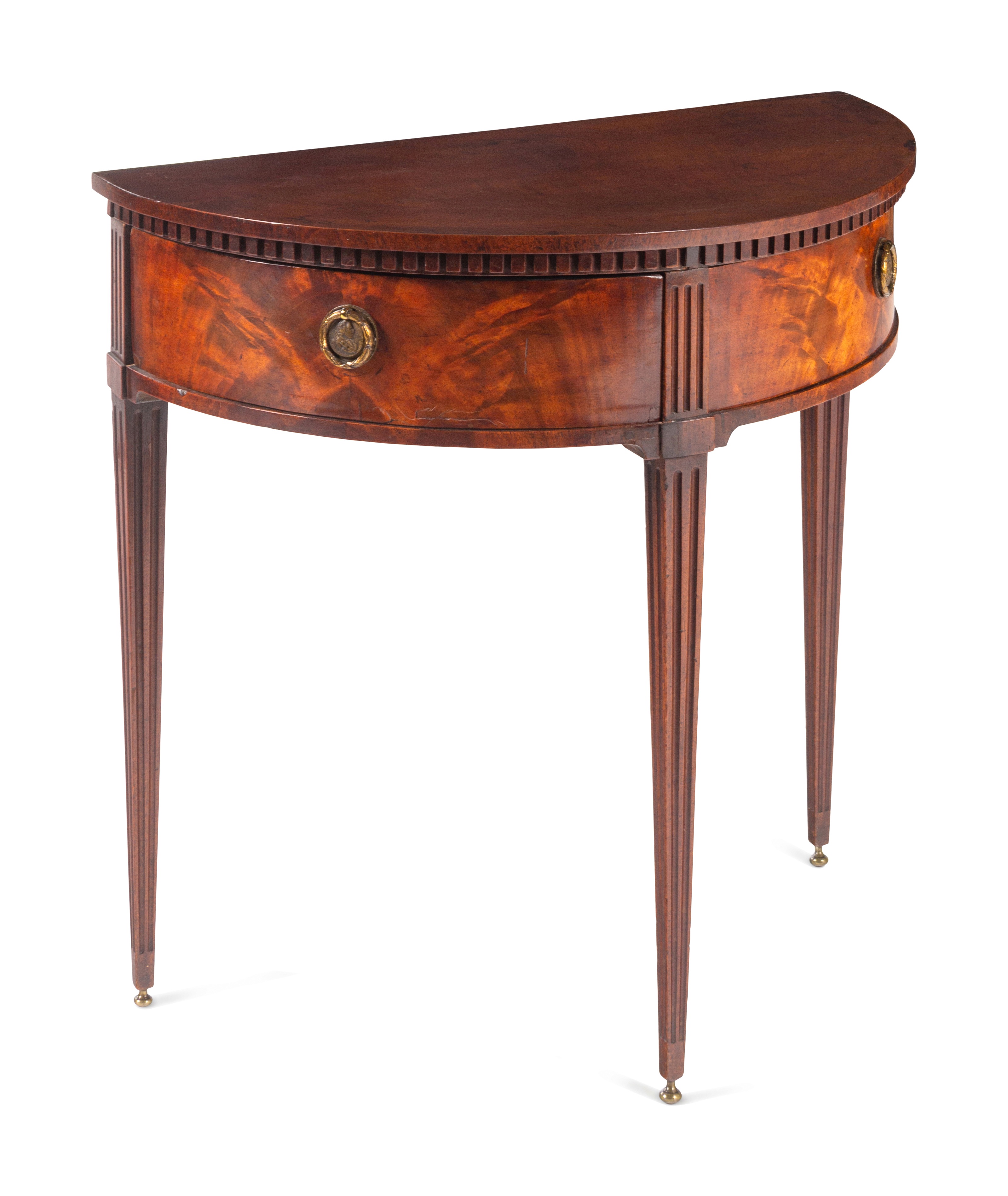 A Dutch Mahogany Demilune Side Table - Image 3 of 9