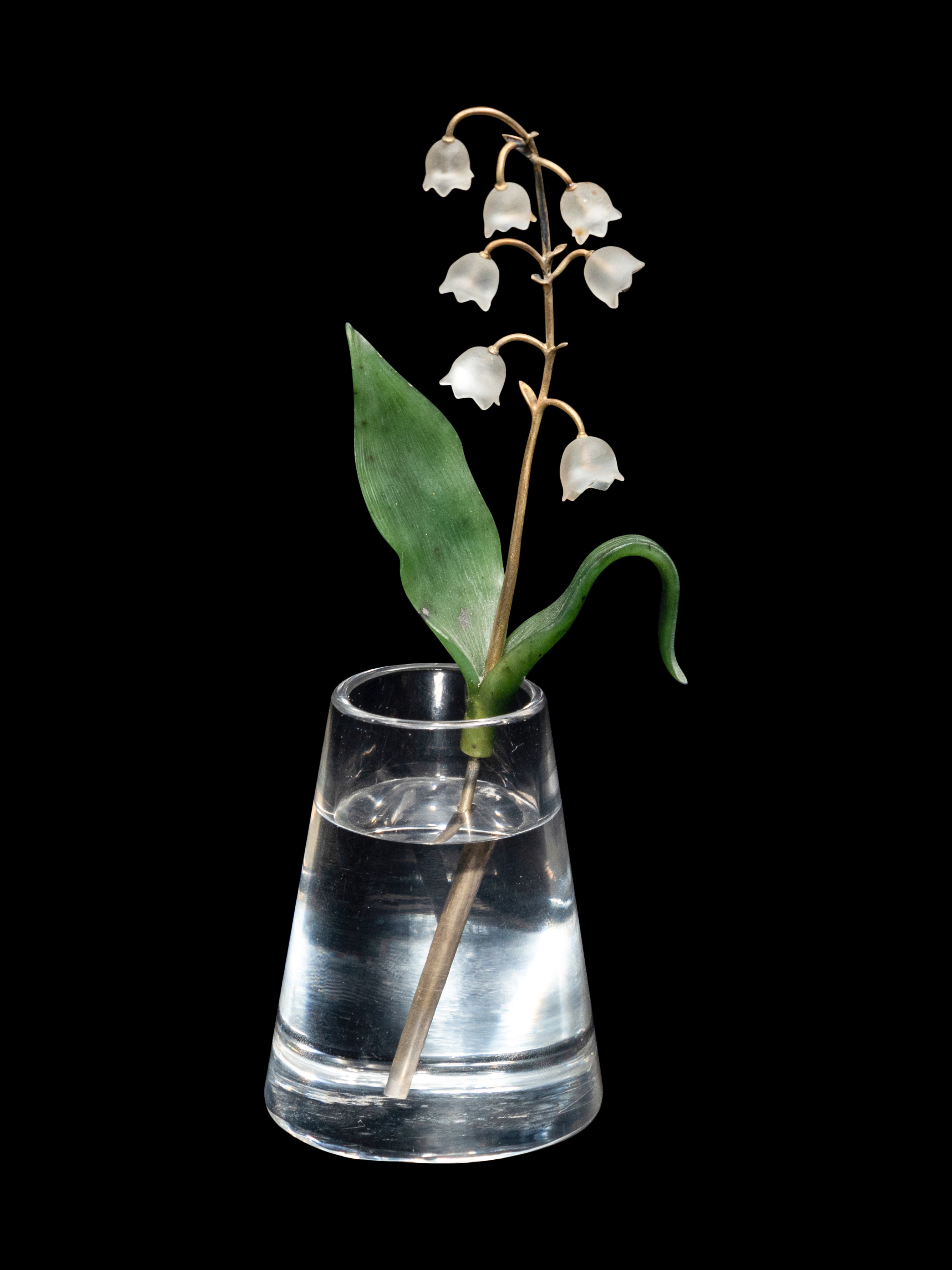 An Important Cartier Carved Rock Crystal, Aventurine and Moonstone Lily of the Valley Flower Study - Image 18 of 20