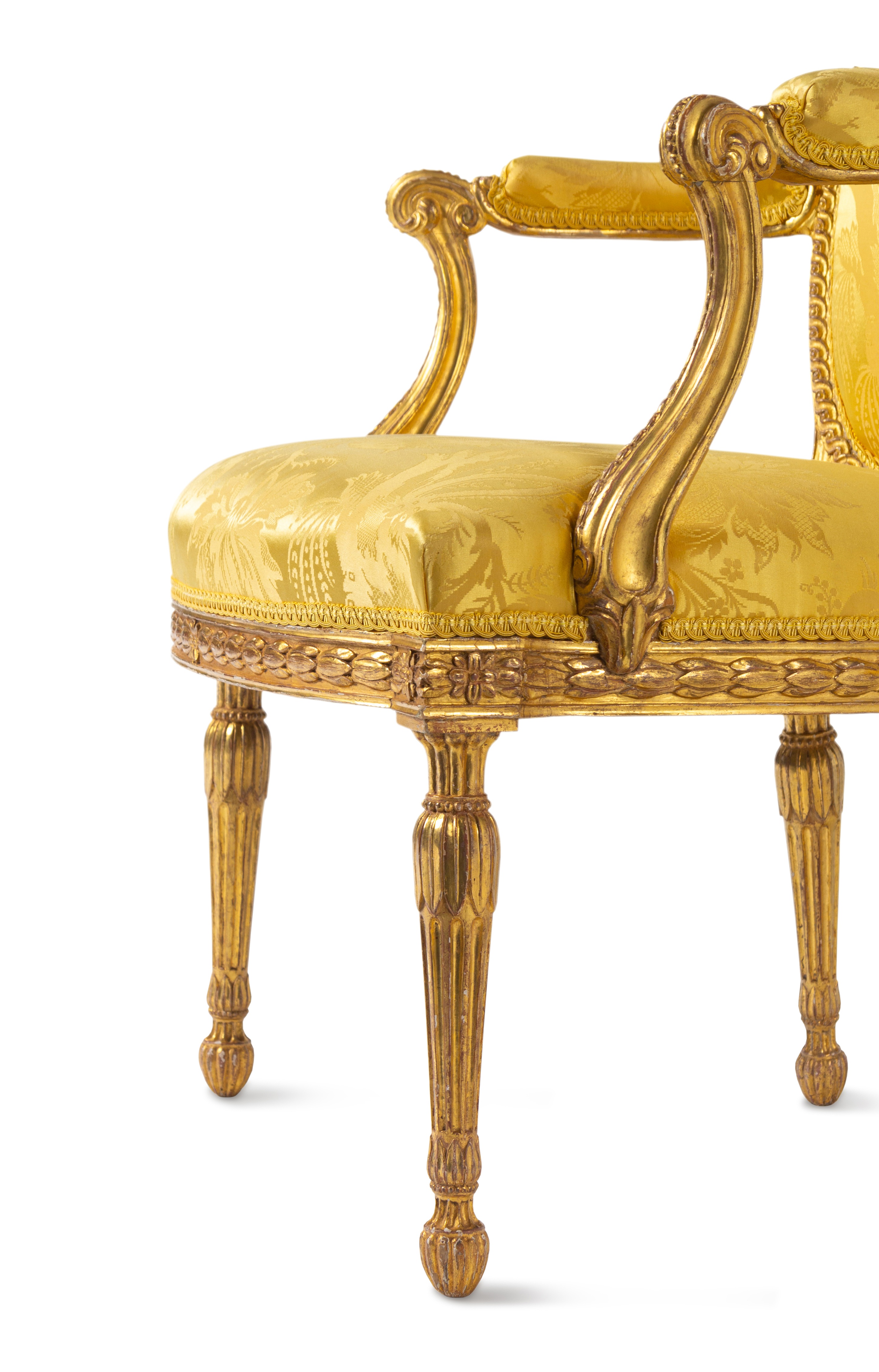 A Pair of George III Carved Giltwood Armchairs - Image 9 of 14