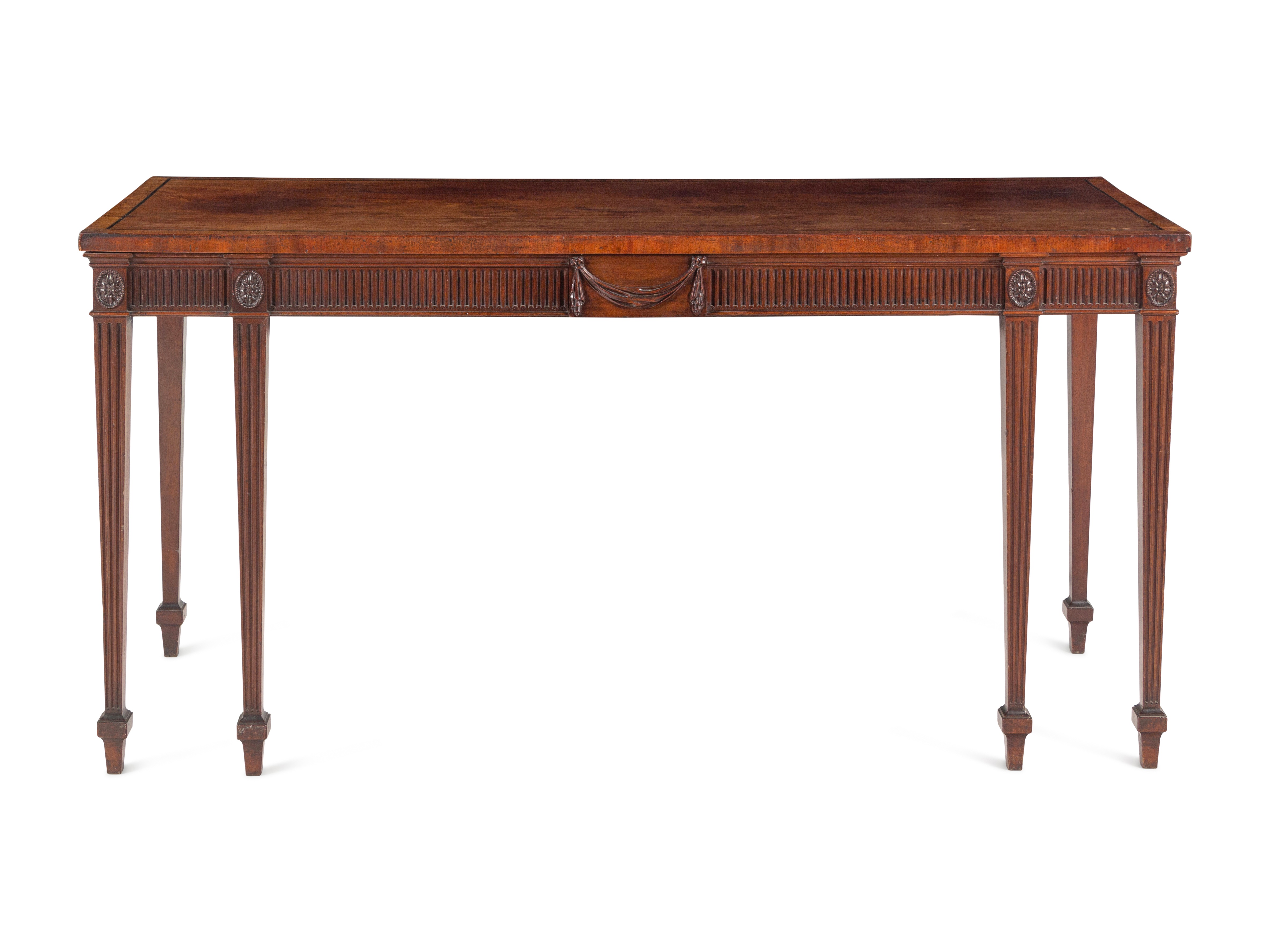 A George III Mahogany and Ebony-Inlaid Serving Table in the Manner of Thomas Chippendale