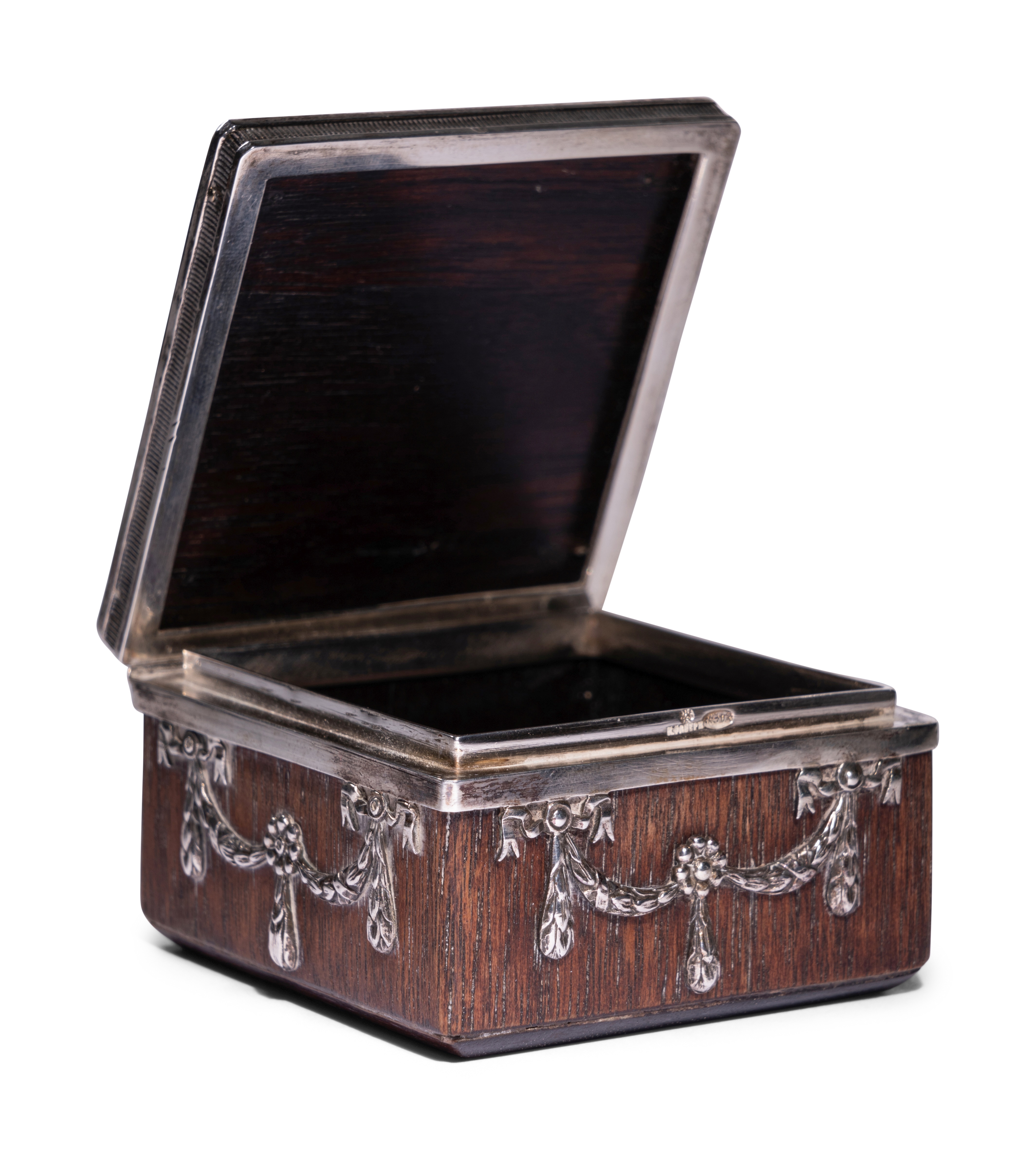 A Faberge Silver-Mounted Rosewood Stamp Box - Image 2 of 9