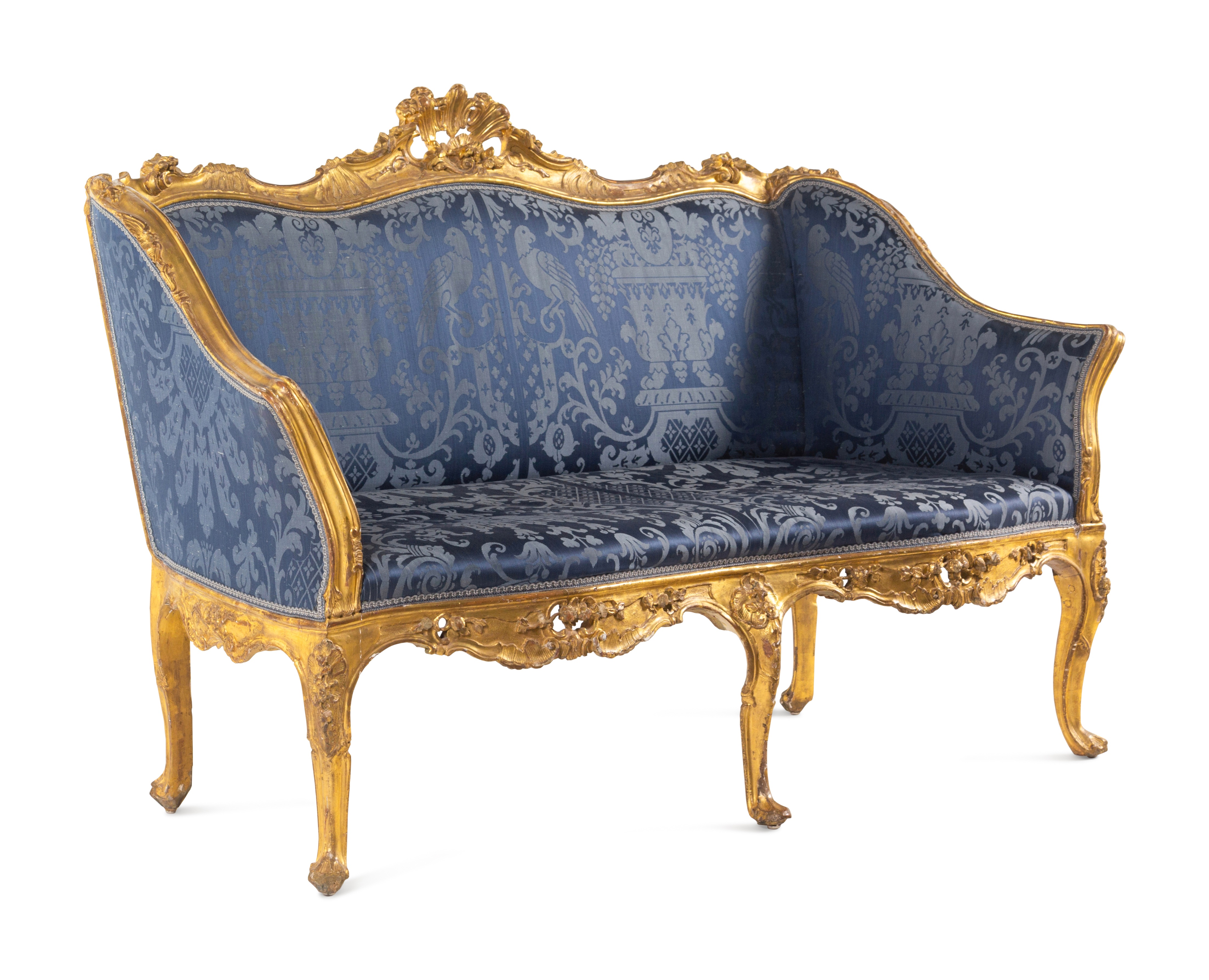 A Continental Giltwood Settee - Image 2 of 7