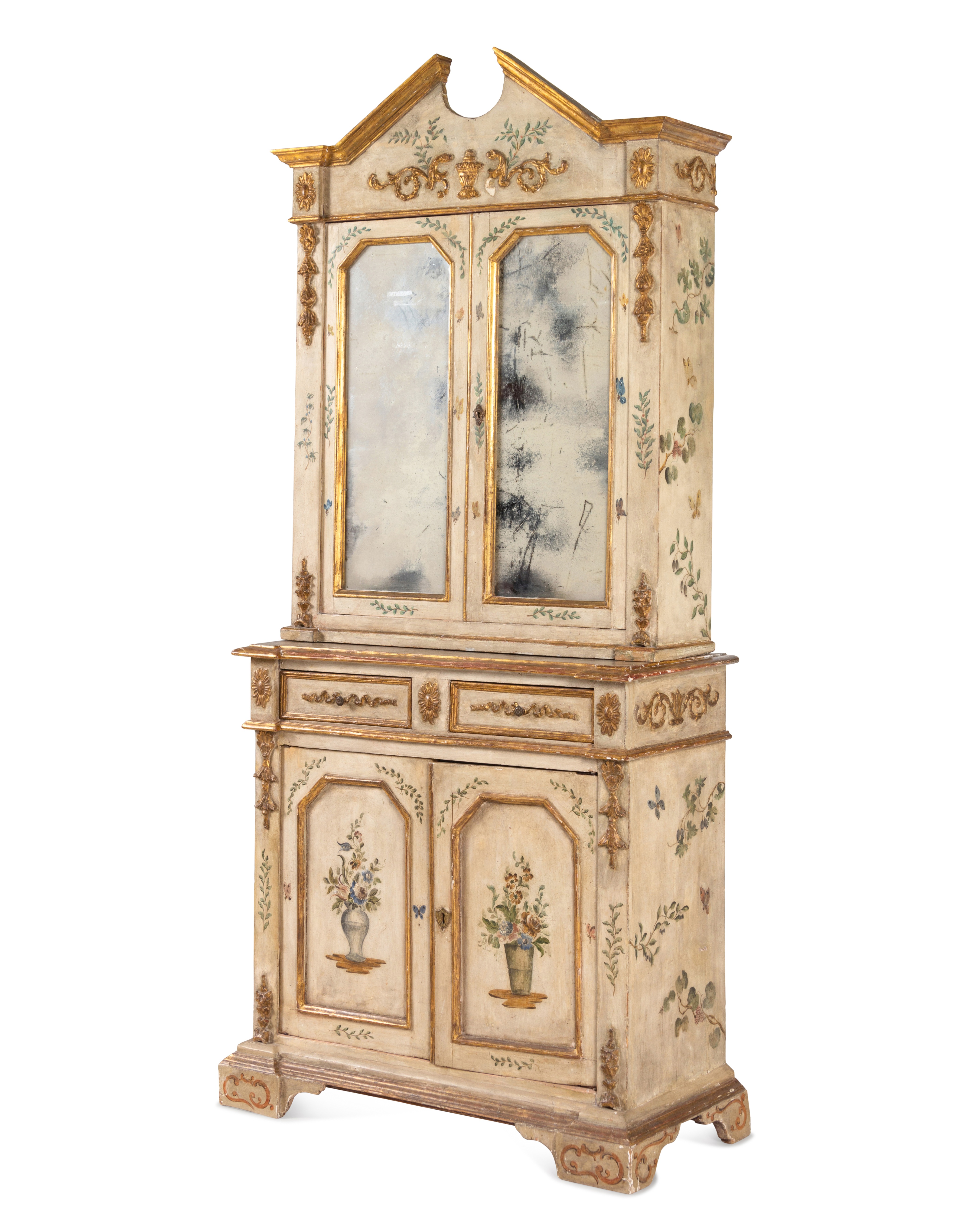 An Italian Polychrome and Cream-Painted and Parcel-Gilt Cabinet - Image 5 of 15