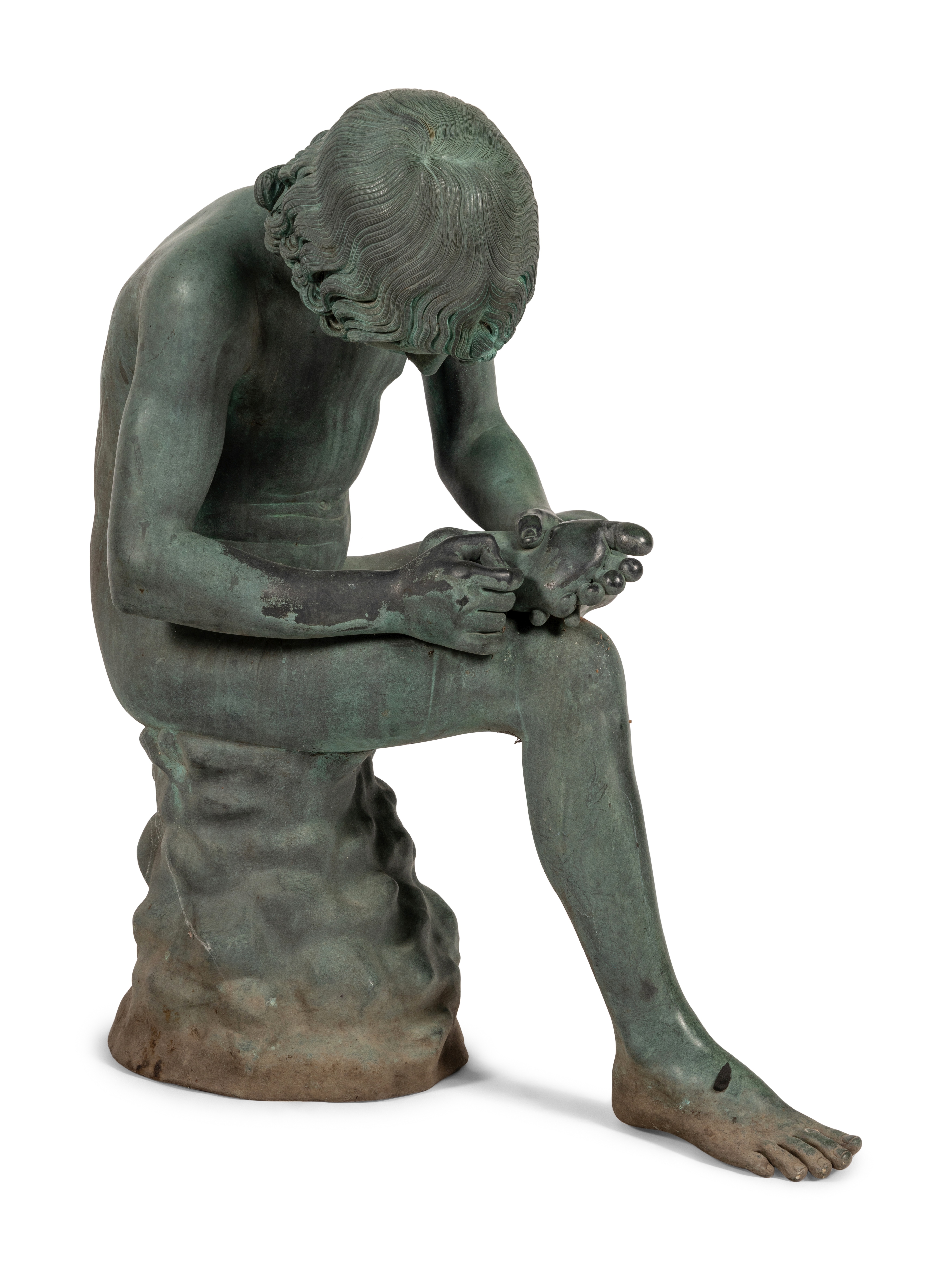 A Patinated Bronze Figure of the Spinario - Image 2 of 6