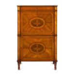 A George III Satinwood, Tulipwood and Amaranth Marquetry Fall-Front Secretaire