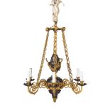 A William IV Gilt and Patinated Bronze Six-Light Chandelier