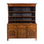 A George III Oak and Mahogany-Inlaid Cupboard