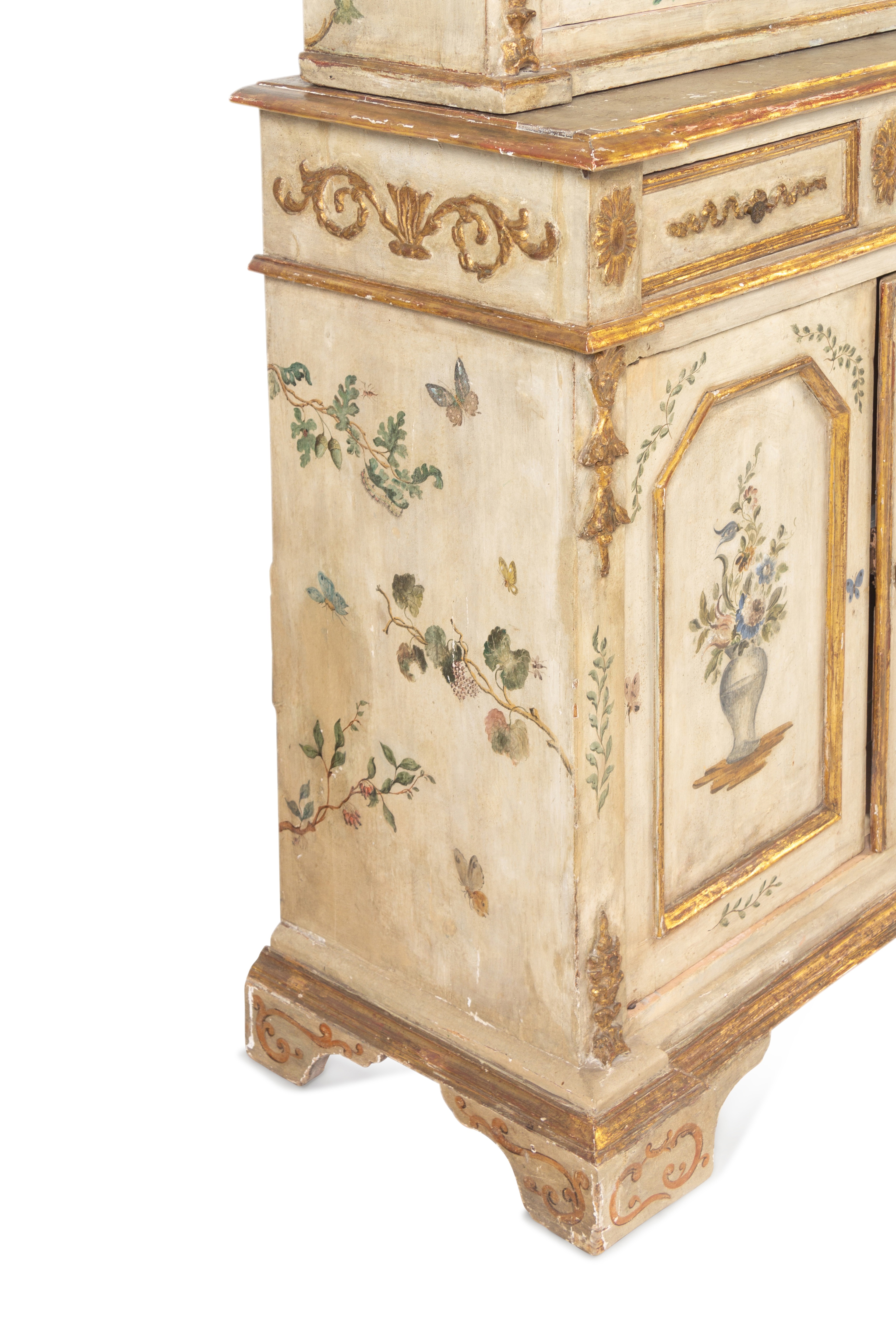An Italian Polychrome and Cream-Painted and Parcel-Gilt Cabinet - Image 9 of 15