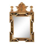 A Swedish Giltwood and Verre Eglomise Mirror