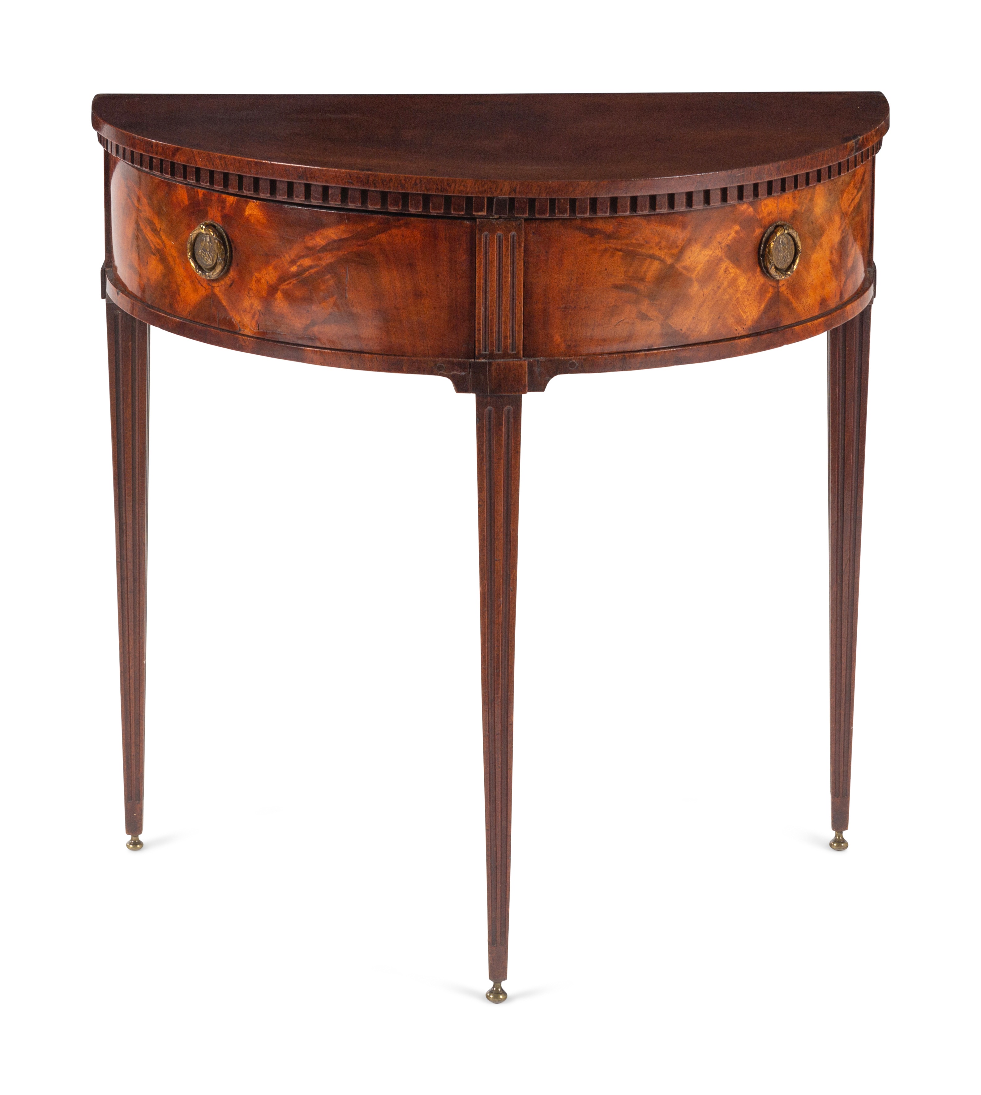 A Dutch Mahogany Demilune Side Table