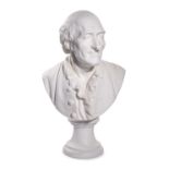 A French Biscuit Porcelain Bust of Fran'cois-Marie Arouet, Called Voltaire