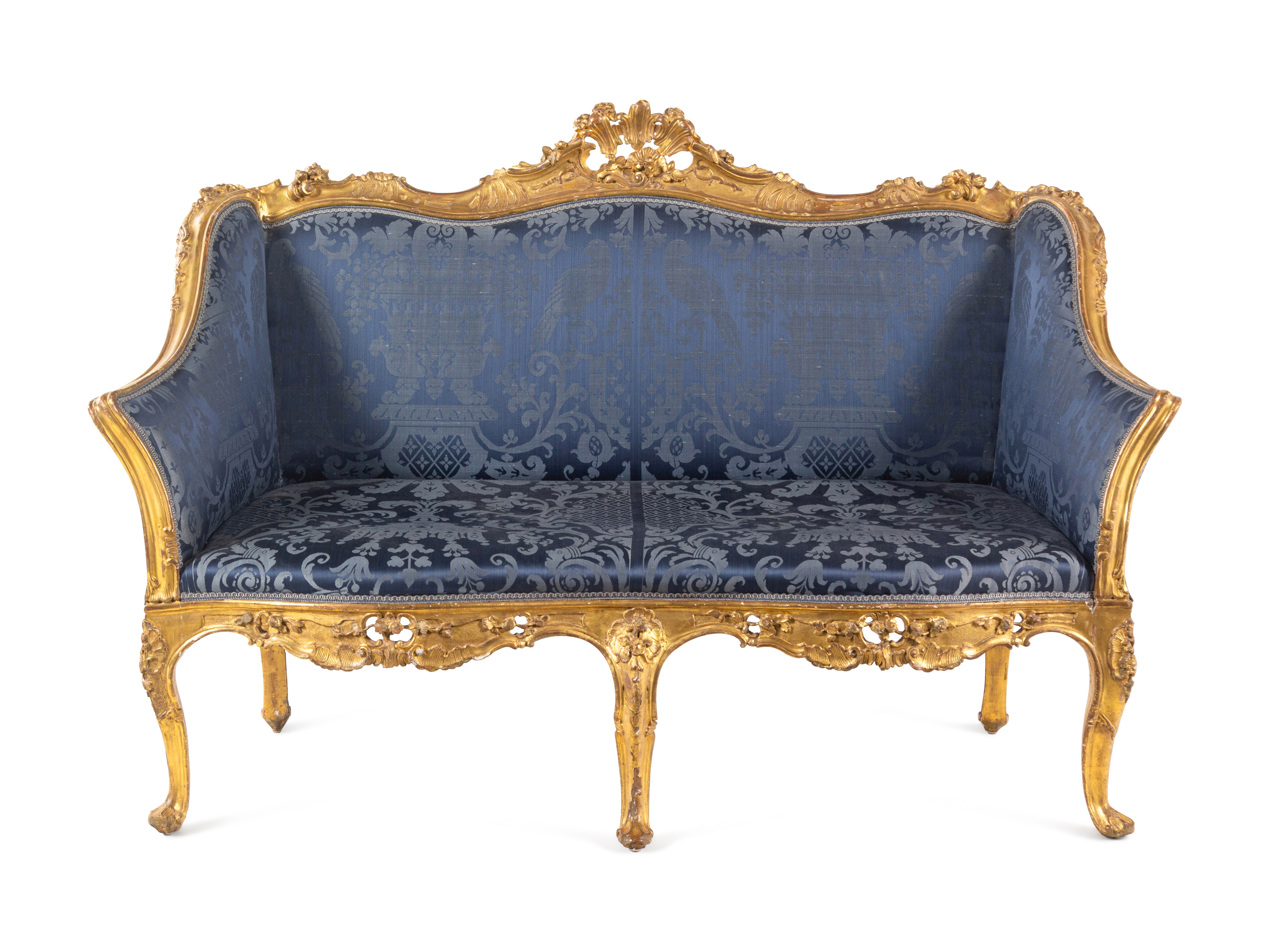 A Continental Giltwood Settee