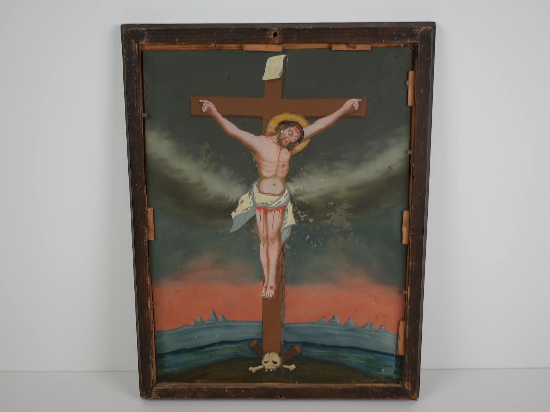 Hinterglasbild Jesus am Kreuz - Image 3 of 4