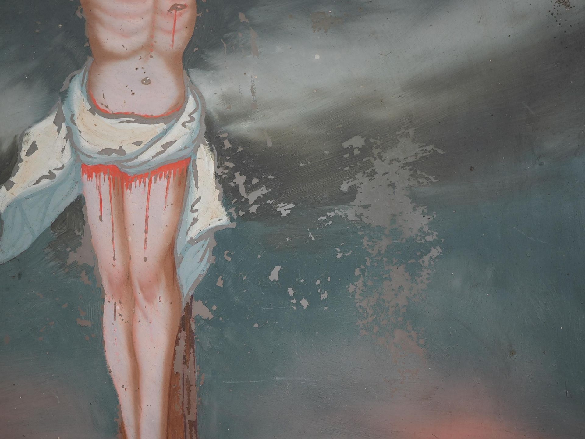 Hinterglasbild Jesus am Kreuz - Image 4 of 4