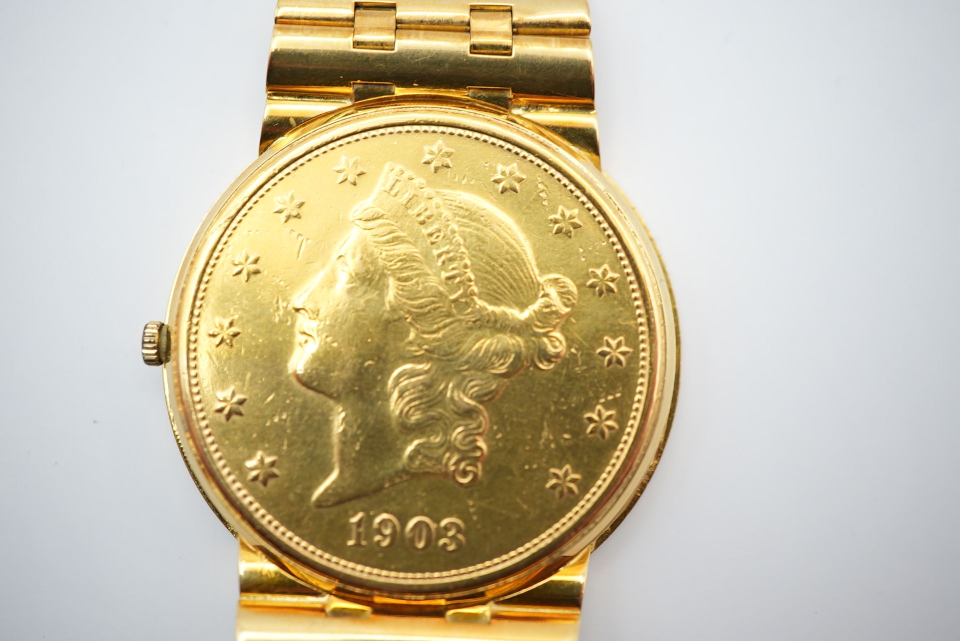 Corum 20 Dollar Gold 750 Diamanten Armbanduhr - Image 2 of 6