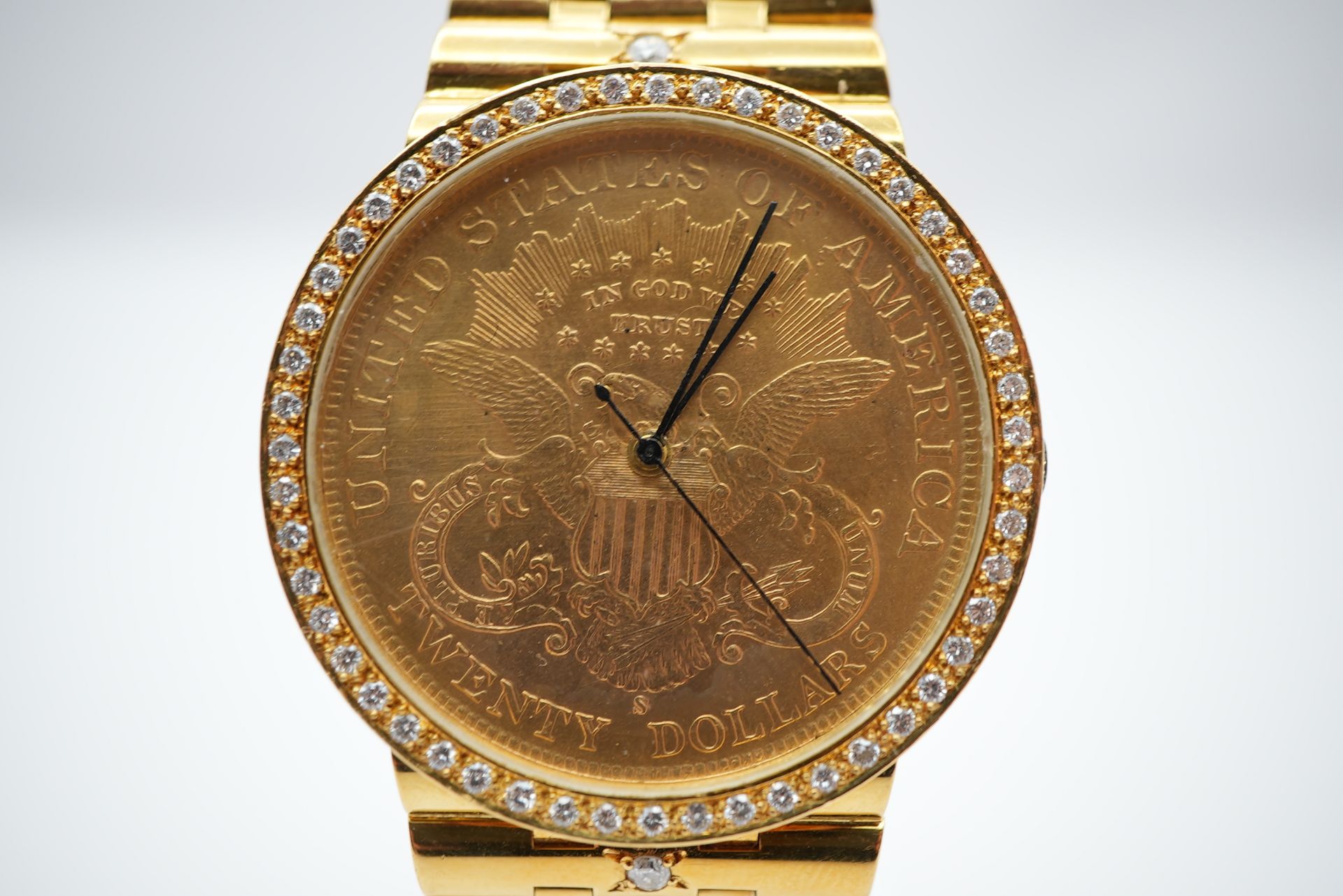Corum 20 Dollar Gold 750 Diamanten Armbanduhr