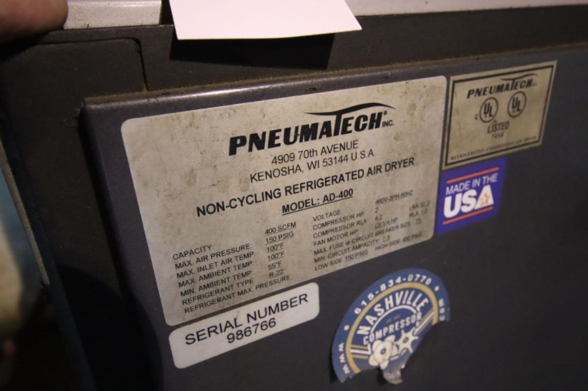 Pneumatech Air Dryer Model AD-400 - Image 3 of 4