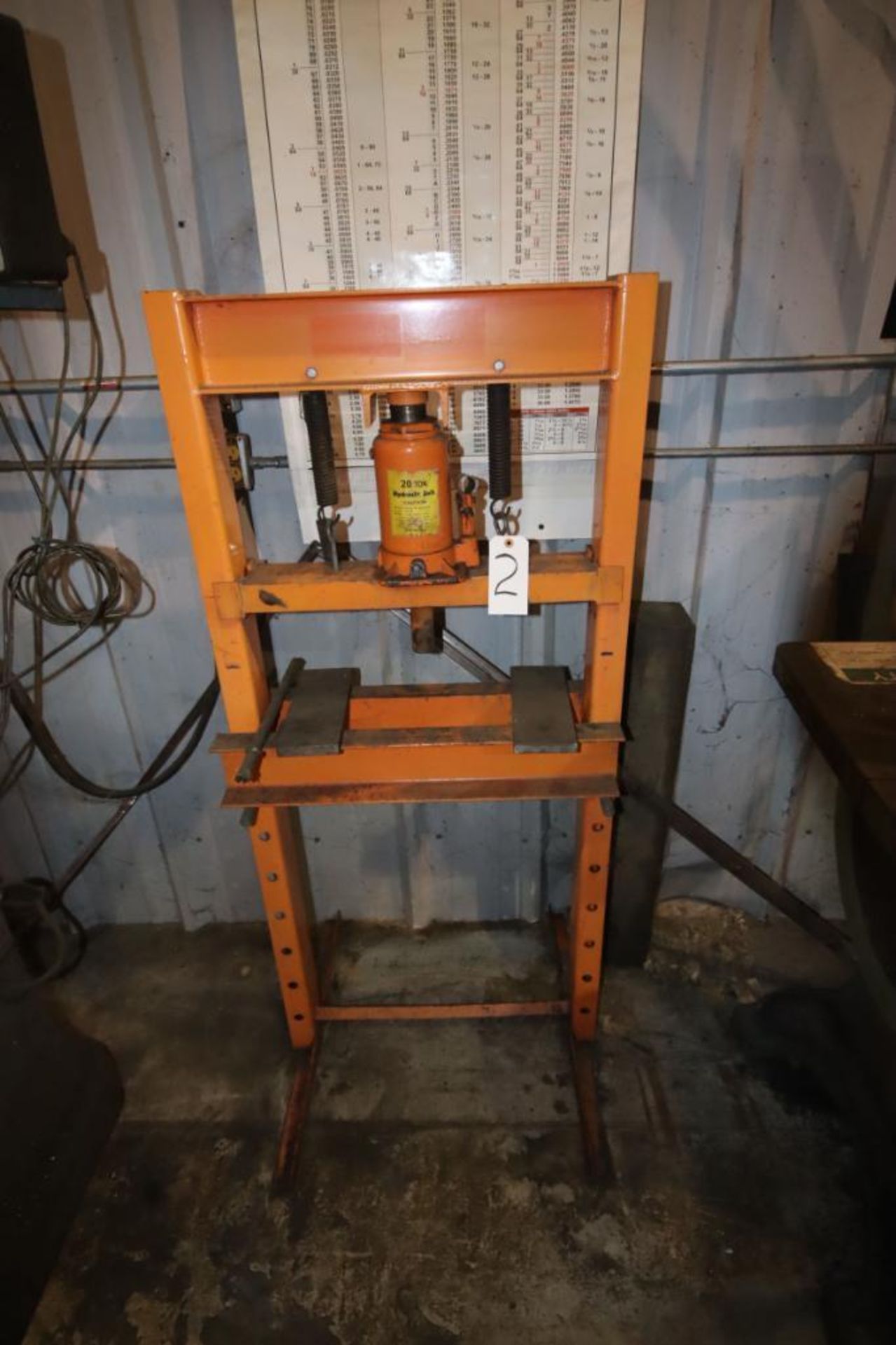 20 Ton H-Frame Press, 22" Wide, Adjustable to 30" Under Ram