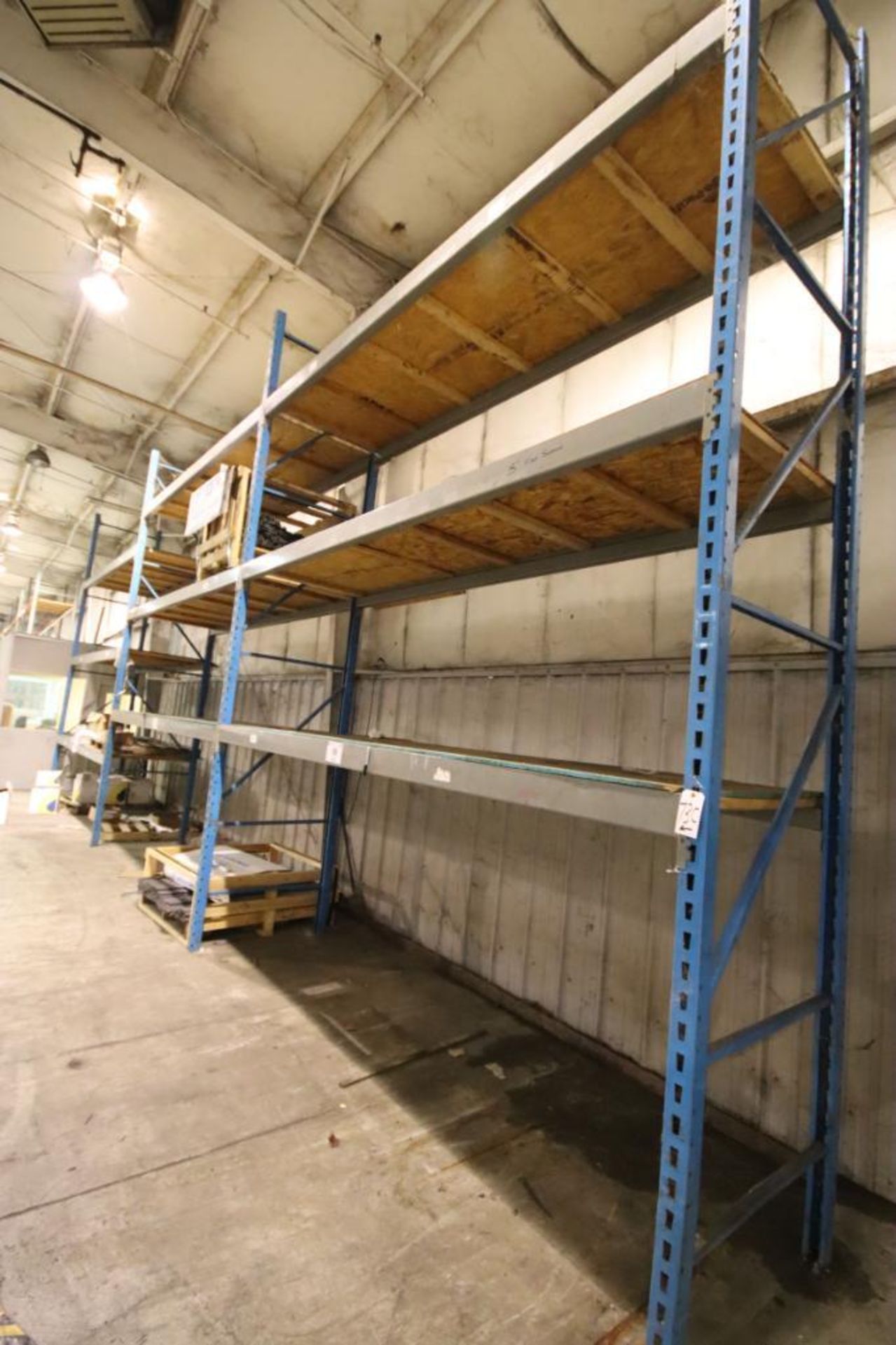 (3) Sections Pallet Rack Slot Type-4-Uprights 15'x42", 18-Cross Bars 12', 9 Pcs. Strand Board Deckin - Image 2 of 5