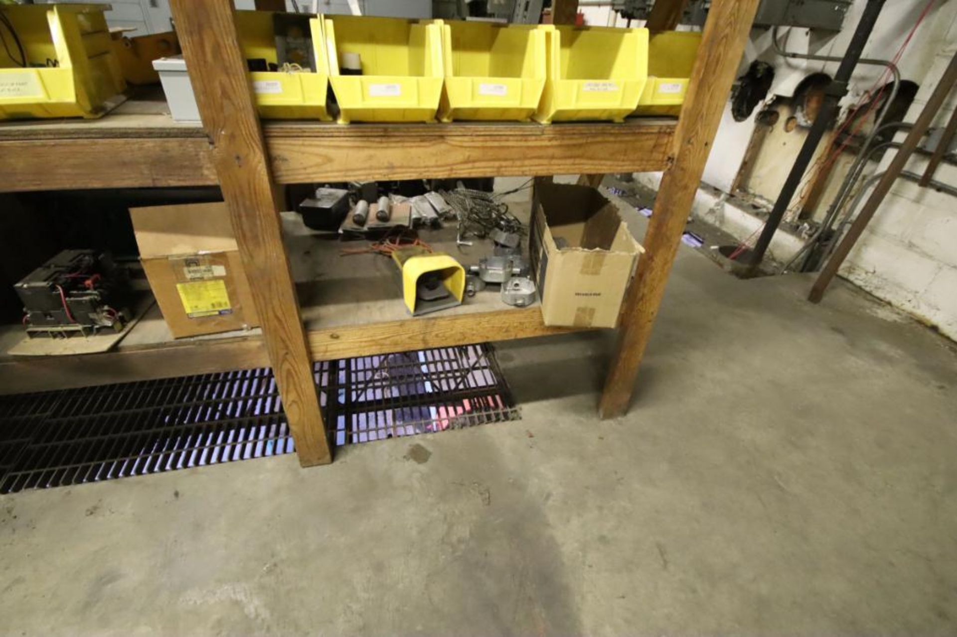 Contents on Wooden Shelf-Electrical Boxes, Wire Conduit Clamps, Fuses, Safety Switches, Etc. (On Sec - Image 6 of 11