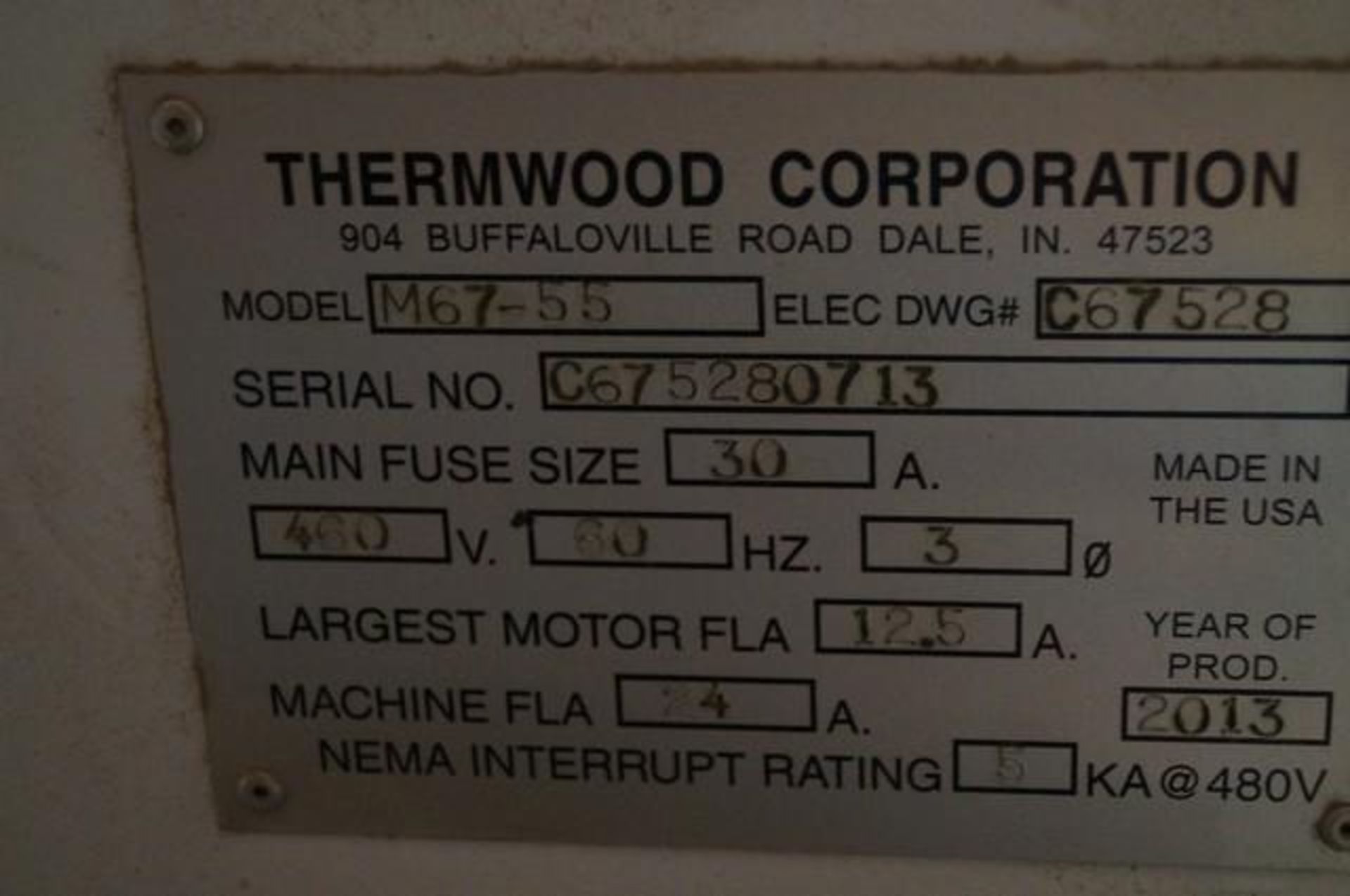 2013 THERMWOOD MULTI-PURPOSE 67 5 Axis CNC Router - Image 10 of 10