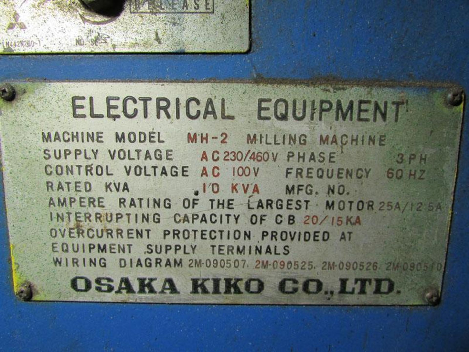 Osaka Kiko Co. MH-2P Horizontal Milling Machine - Image 10 of 10