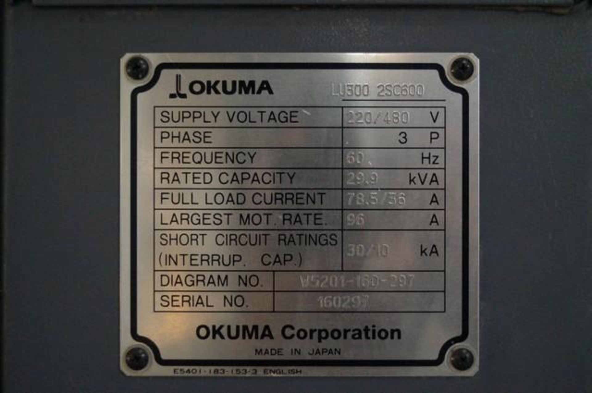 2011 OKUMA LU-300-2SC Twin Turret CNC Horizontal Turning Center - Image 6 of 6