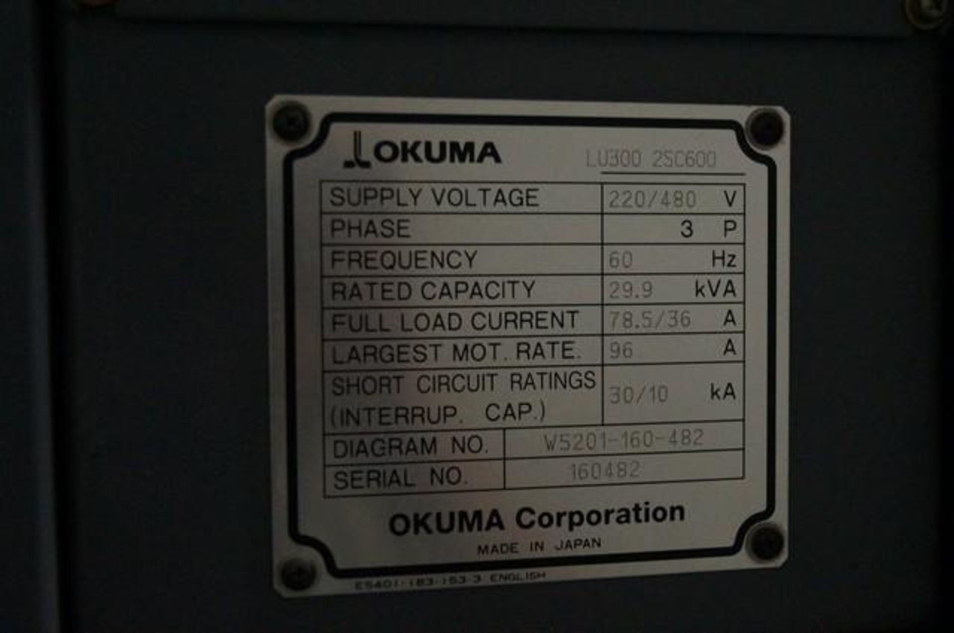 2012 OKUMA LU-300-2SC Twin Turret CNC Horizontal Turning Center - Image 7 of 7