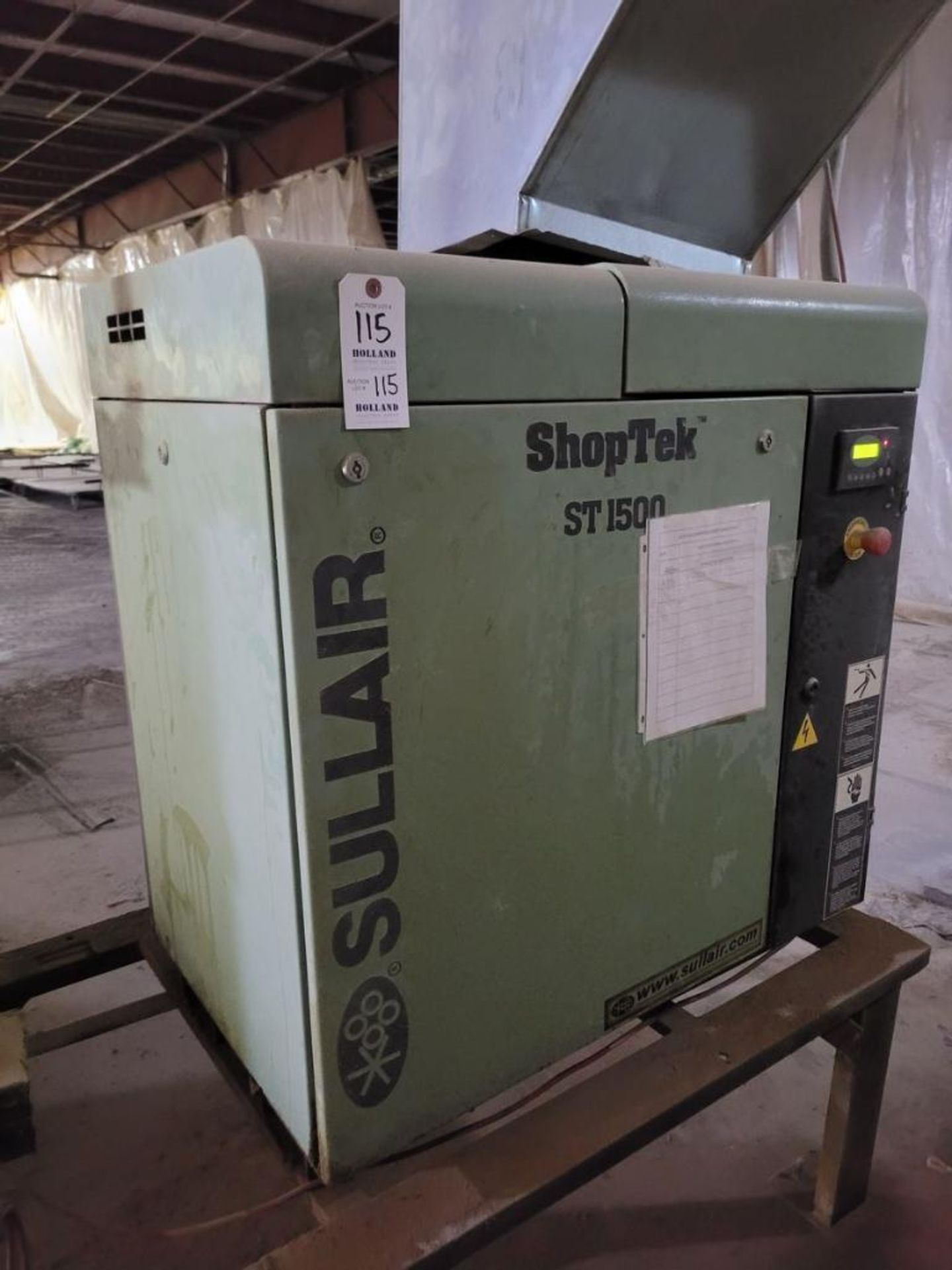 Sullair Model ST1509 Air Compressor: 125 PSIG, 15 KW, 3520 RPM, 575V, 8690 Running Hours, S/N 372170