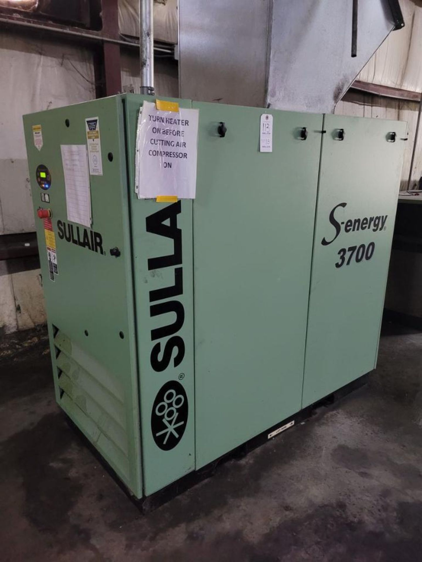 Solair Model Sullair Model 3709B Air Compressor: 125 PSI, 227 CFM, 55.2 BHP, 1775 ...