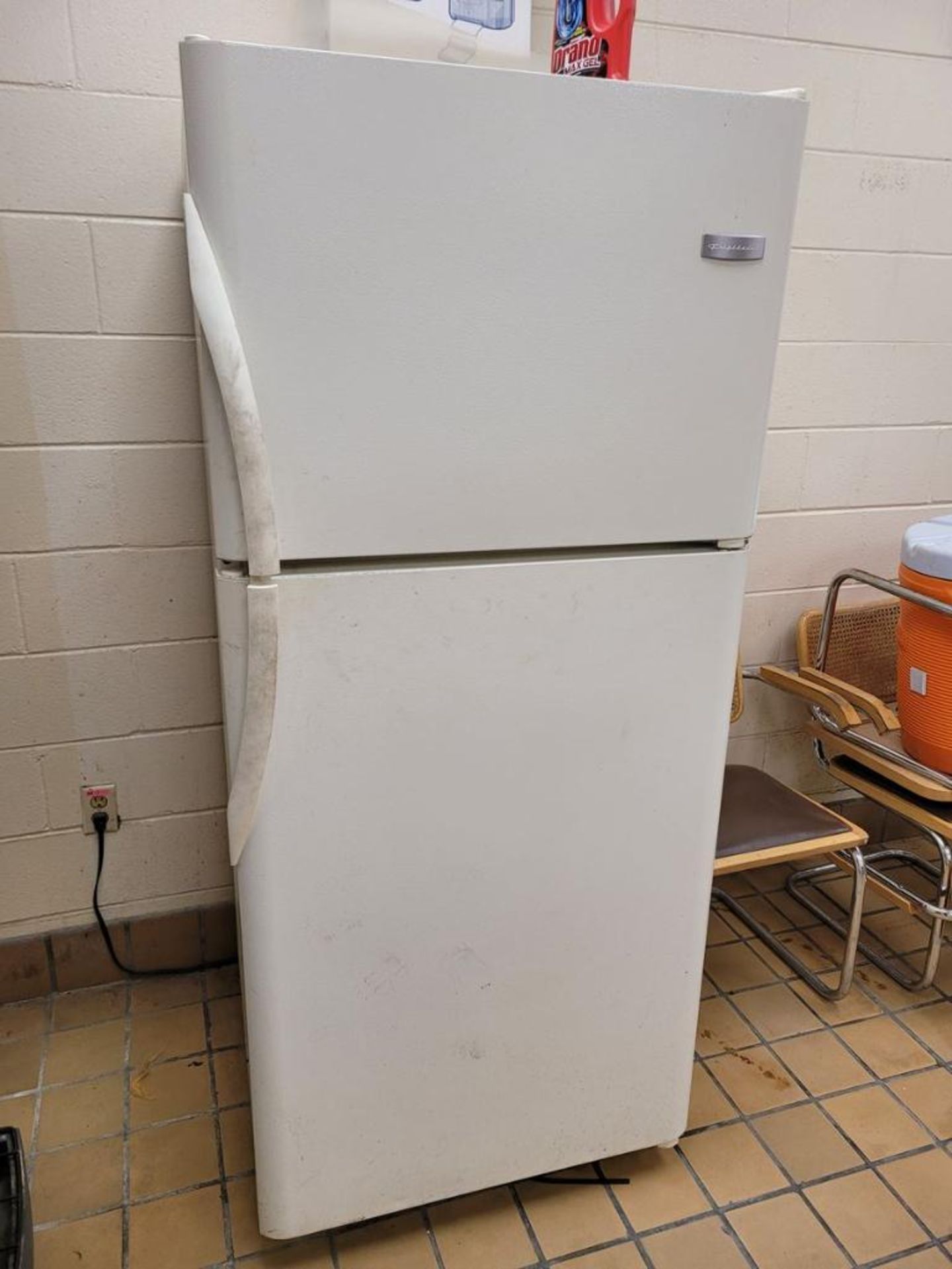 Remaining Contents of Lunch Room: (2) Tables, (8) Chairs, (2) Microwaves, (1) Refrigerator - Image 4 of 6