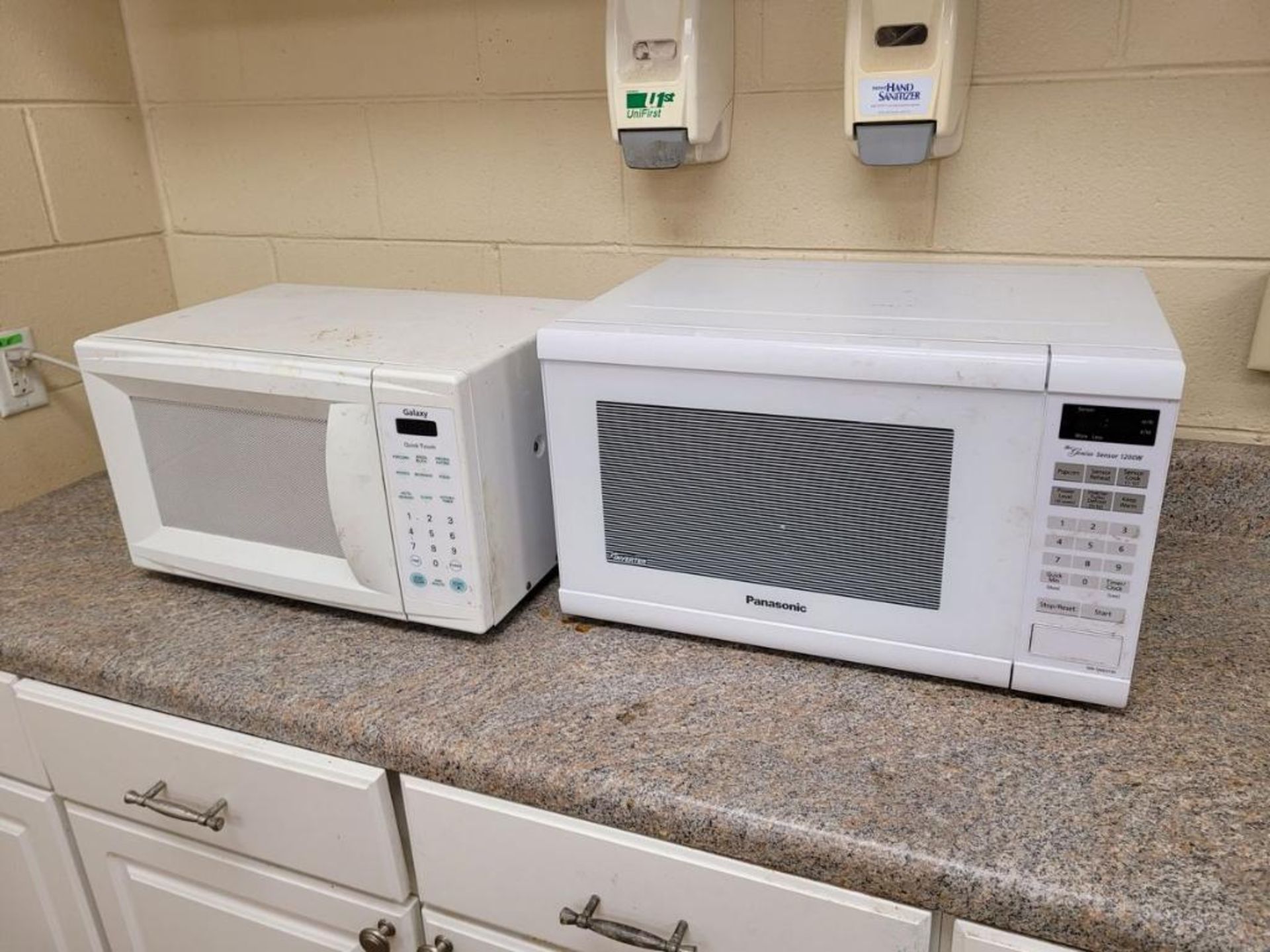 Remaining Contents of Lunch Room: (2) Tables, (8) Chairs, (2) Microwaves, (1) Refrigerator - Image 3 of 6