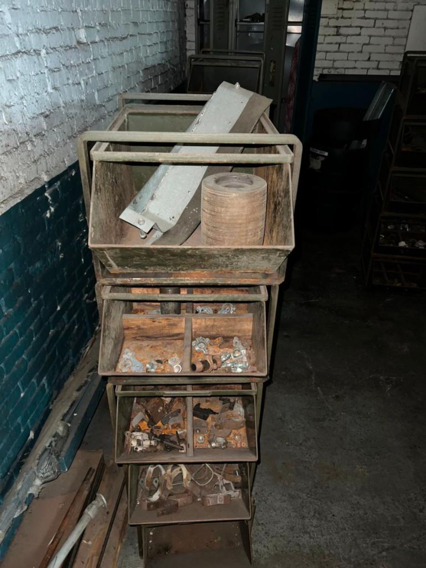 (1) Lot bins with assorted pipe fitting, shut off valves and copper fittings, Located At 32 Mill St, - Image 9 of 12