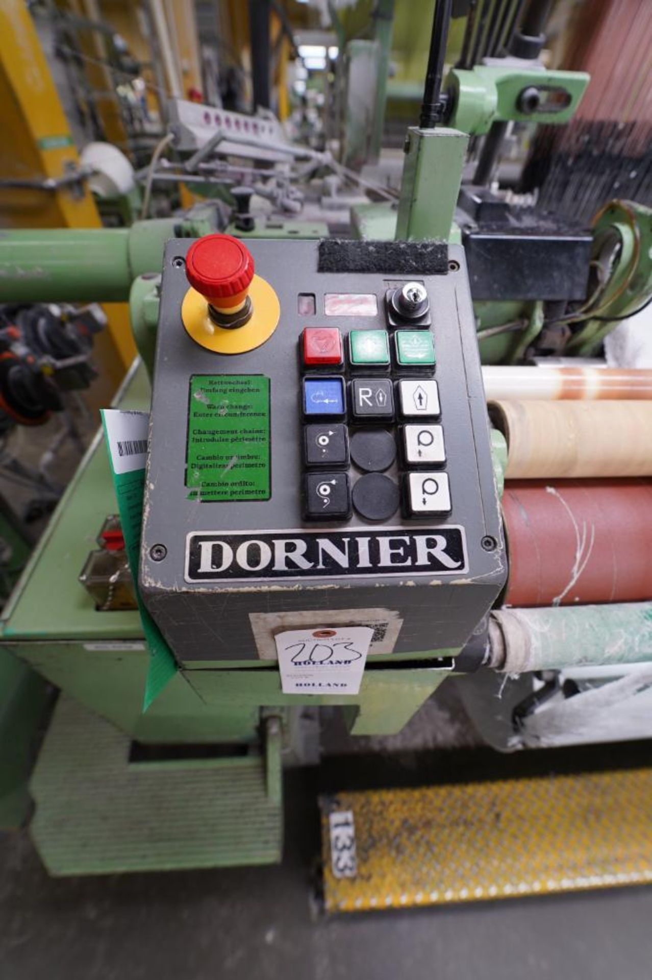 1992 Dornier 200 cm Jacquard Rapier Loom, Model HTVS 8/J, S/N 31904 - Equiped with 6 ECS, Located At - Image 5 of 9