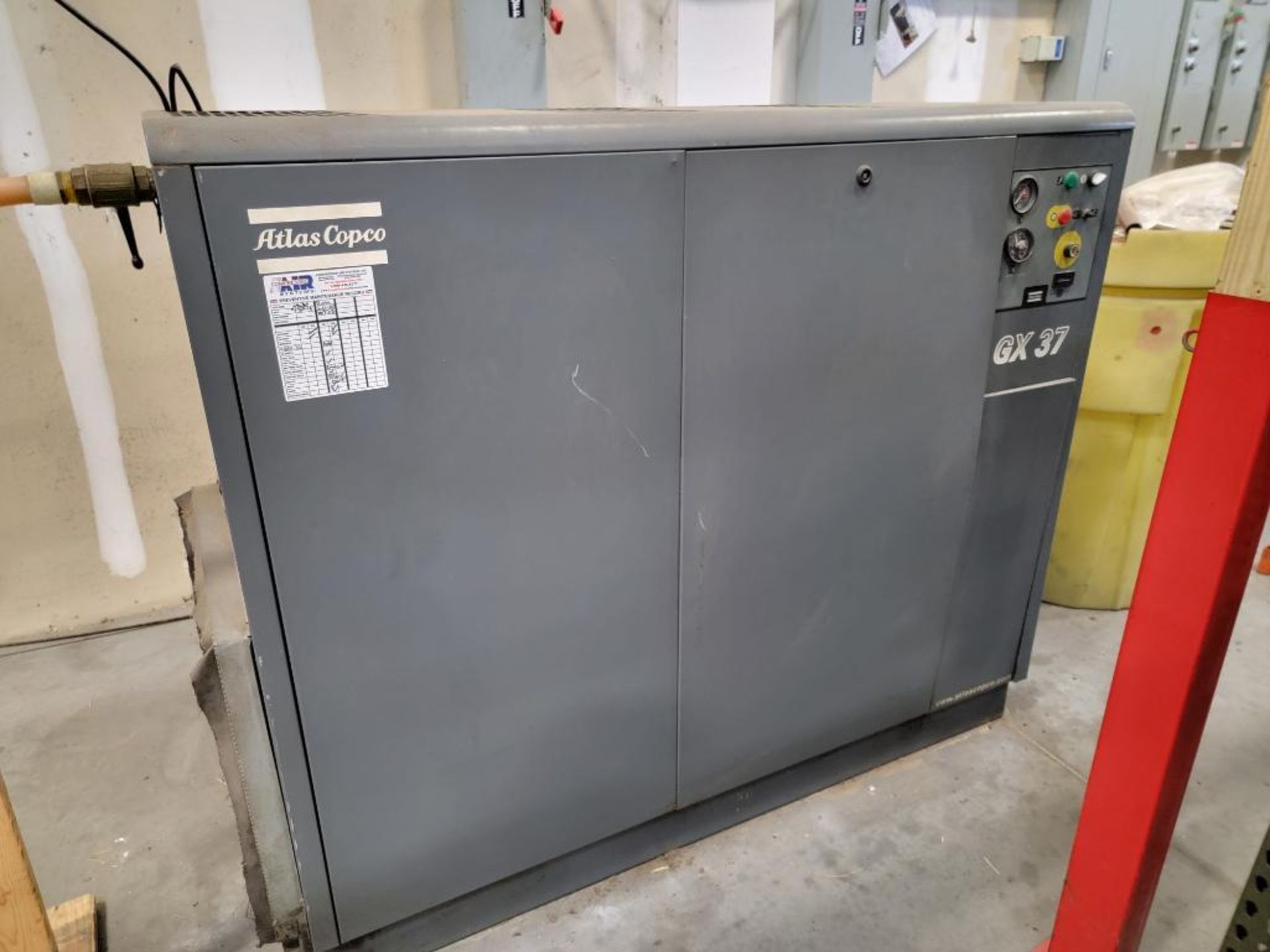 2003 Atlas Copco 50-HP Air Compressors Model GX37 S/N AII505027 (not in operation) 123 psi, 203 cfm