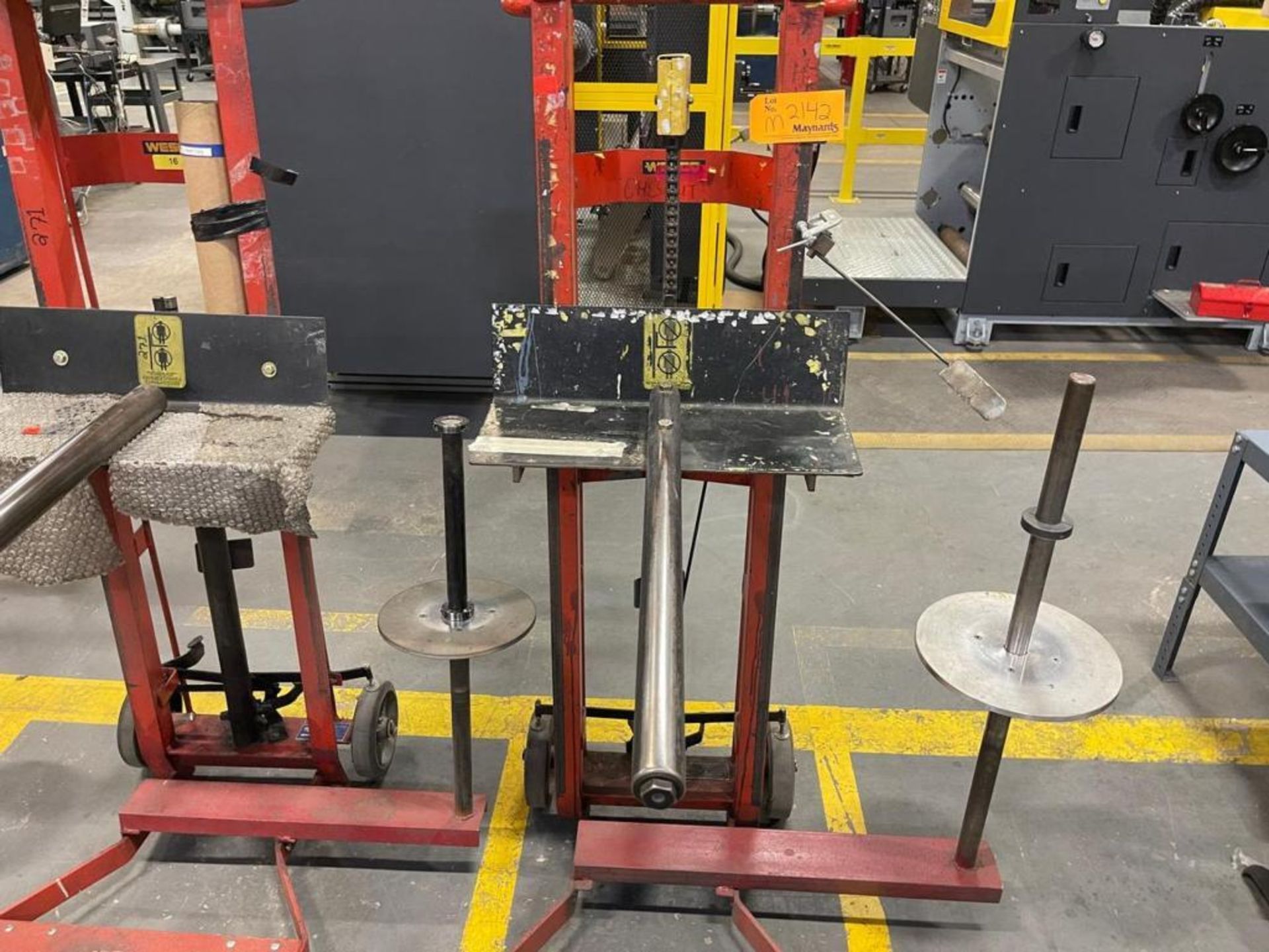 LOT OF (4) WESTCO LIFT CARTS WITH CORE ATTACHMENT MODEL DPL-54-2222-3W ...