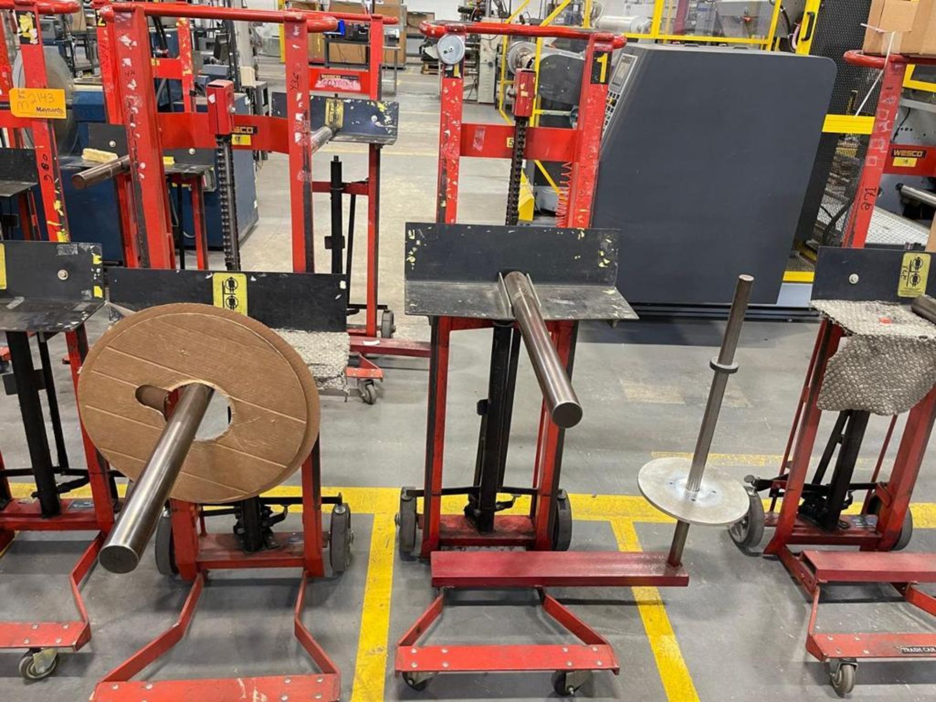 LOT OF (4) WESTCO LIFT CARTS WITH CORE ATTACHMENT MODEL DPL-54-2222-3W ...