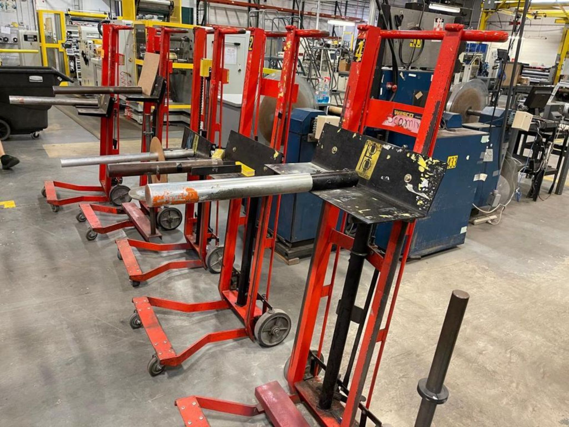LOT OF (5) WESTCO LIFT CARTS WITH CORE ATTACHMENT MODEL DPL-54-2222-3W ...