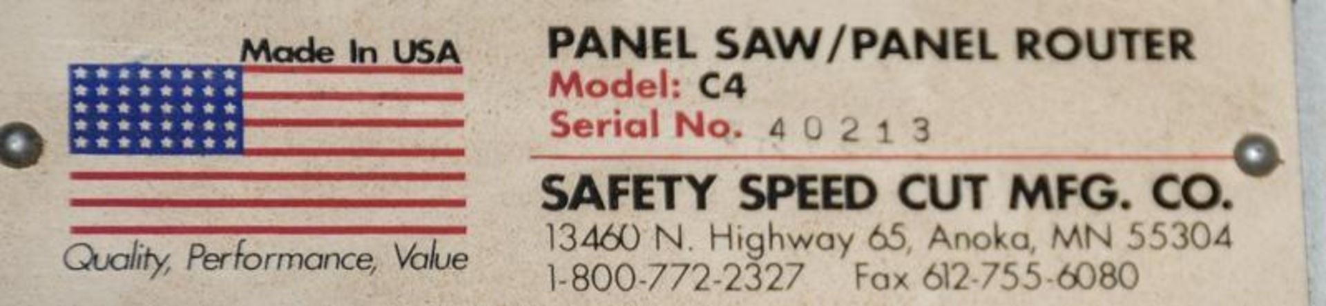 Safety Speedcut panel saw Model C4, s/n 40213 w/ Milwaukee 2.5hp saw - Image 3 of 4