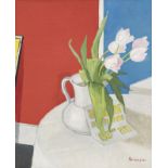 Maurice Brianchon (1899-1979), Les tulipes , 1977, huile sur toile, signée, 73x60 cm