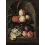 Joris van Son (1623-1667), Nature morte aux fruits, huile sur toile, signée, 40x29,5 cm