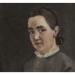 Ferdinand Hodler (1853-1918), Portrait Marie Elise Hodler , vers 1879, huile sur toile, signée, dat